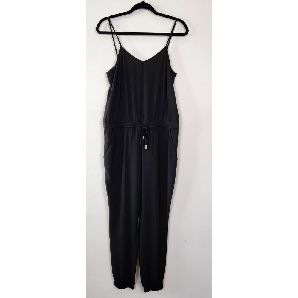 Banana Republic Black Jumpsuit Size‎ 4 Adjustable Spaghetti Straps, Jogger Pants